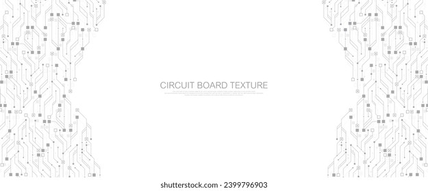 Moderne Technologie-Banner-Vorlage mit Leiterplatten-Struktur. Quantencomputer-Technologiekonzept Technologie verbindet digitale Daten und Big Data Konzept.