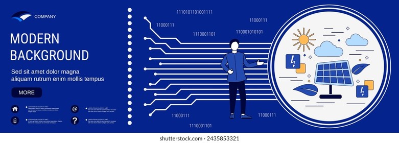Modern technology banner vector design template. Solar energy concept