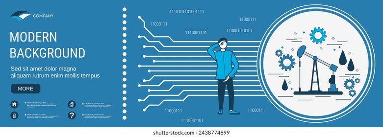 Modern technology banner vector design template. Oil and gas industry concept