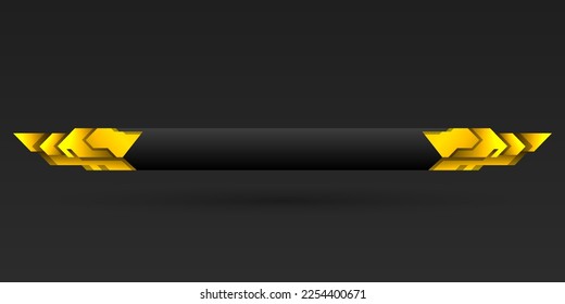 Modern technology black and yellow lower third game title banner template