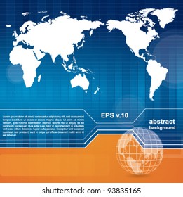 Tecnología moderna o fondo empresarial con elementos cartográficos y abstractos