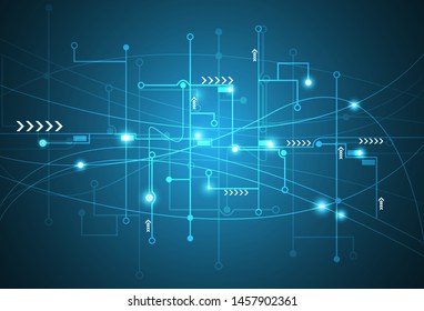 Modern technology circuit board The concept of electronic connection used as a background vector