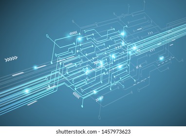 modern technology circuit board The concept network of electronic connection used as a background vector
