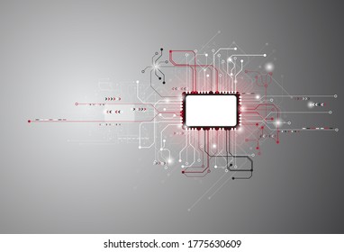 Modern technology circuit board The concept of electronic connection used as a background vector