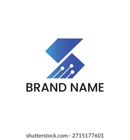 Modern Technology Circuit Board S-Form Letter Logo