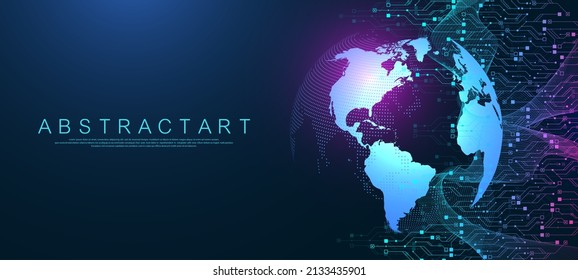 Moderne Technologie Schaltkreis Textur Hintergrund Design. Wellen fließen. Quantenexplosionstechnologie. Konzepte der Quantencomputer-Technologien. Futuristisch blaue Leiterplatten, Hintergrund, Vektorgrafik-Hauptplatine