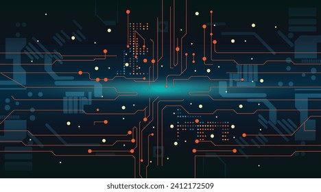 Modern technology circuit board texture background design.