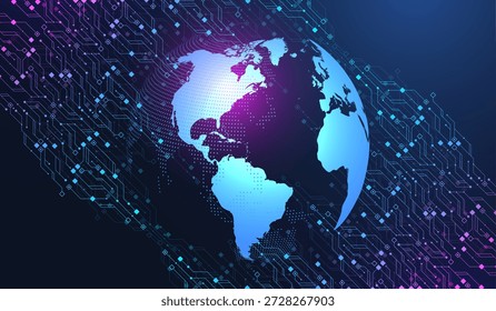 Diseño de fondo de textura de placa de circuito de tecnología moderna. Conceptos de tecnologías de computación cuántica, procesamiento de datos Grande. Fondo de placa de circuito azul futurista. Placa base de Vector mínimo