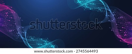 Modern technology circuit board texture background design. Quantum computer technology concept. Futuristic blue circuit board system background. Motherboard vector illustration