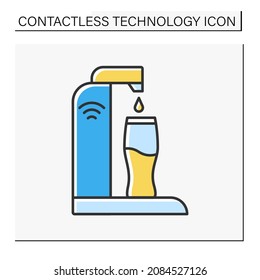 Modern Technology Color Icon. Wireless Sparkling Water And Soda Maker. Seltzer Water Maker.Contactless Technology Concept. Isolated Vector Illustration