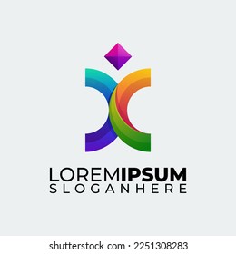 modern technology colorful and gradient logo