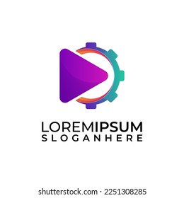 modern technology colorful and gradient logo