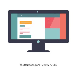 Modern technology computer screen icon isolated