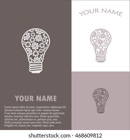Modern Technology Concept , Idea light bulb with gears