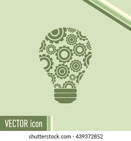 Modern Technology Concept , Idea Lightbulb, light bulb with gears