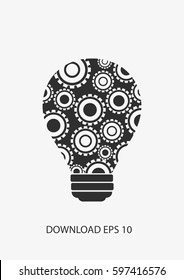 Modern technology concept idea lightbulb icon, Vector
