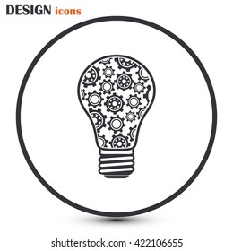 Modern Technology Concept , Idea Lightbulb.light bulb with gears