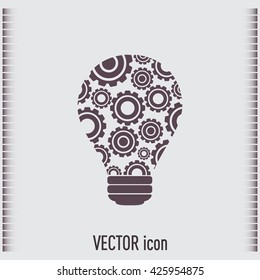 Modern Technology Concept , Idea Lightbulb.light bulb with gears