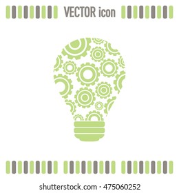 Modern Technology Concept , Idea Lightbulb.light bulb with gears