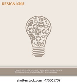 Modern Technology Concept , Idea Lightbulb.light bulb with gears