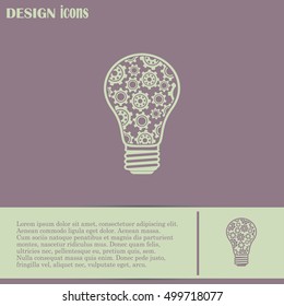 Modern Technology Concept , Idea Lightbulb.light bulb with gears
