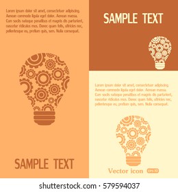 Modern Technology Concept , Idea Lightbulb.light bulb with gears and cogs working together