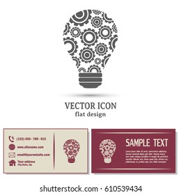 Modern Technology Concept , Idea Lightbulb.light bulb with gears and cogs working together