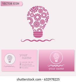 Modern Technology Concept , Idea Lightbulb.light bulb with gears