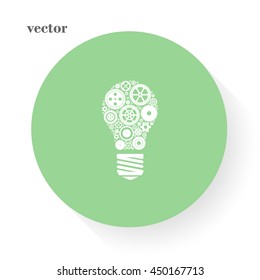 Modern Technology Concept , light bulb with gears 