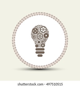 Modern Technology Concept , light bulb with gears and cogs 