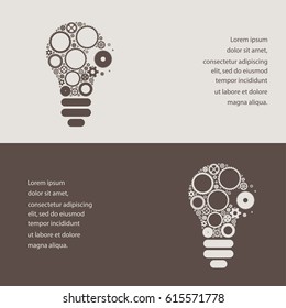 Modern Technology Concept , light bulb with gears and cogs 