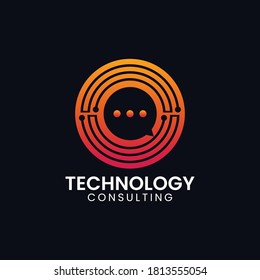 modern Technology Consulting logo template designs vector illustration