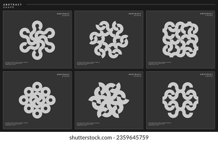 Conjunto de diseño de logotipo abstracto de línea de curva de tecnología moderna