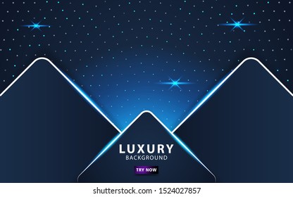 modern technology dark blue abstract background with a blue line and blue light,Realistic light effect on textured circle dots background background.vector illustration.
