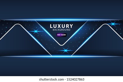 modern technology dark blue abstract background with a blue line and blue light,Realistic light effect on textured circle dots background background.vector illustration.