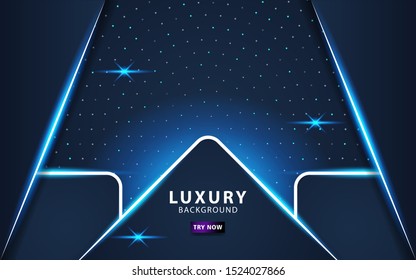 modern technology dark blue abstract background with a blue line and blue light,Realistic light effect on textured circle dots background background.vector illustration.