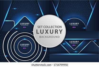 modern technology dark blue abstract background with a blue line and blue light,Realistic light effect on textured circle dots background background.vector illustration.