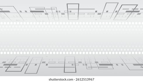Modern technology design. Abstract high-tech background with lines from circles. Data transfer. Vector illustration for banner or presentation on technology, science and medicine.