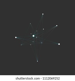 Modern technology design with connected lines and dots.