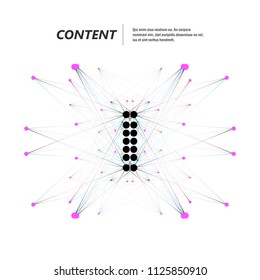 Modern technology design with connected lines and dots.