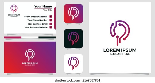 modern technology design logo and branding card