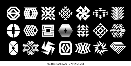 Modern technology digital abstract logo set