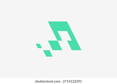 Modern technology digital pixelated music note logo