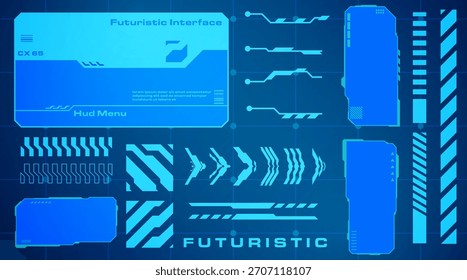 Marco de visualización de tecnología moderna con secciones de interfaz azul, líneas digitales limpias y bloques de interfaz de usuario futuristas.
