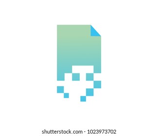 Modern Technology Document Logo In Isolated White Background
