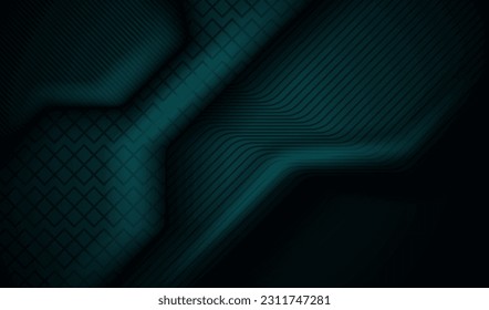 modern technology futuristic dark green abstract with overlap layers background