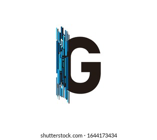 Moderne Technologie G-Brief, Data Digital G Logo Symbol.