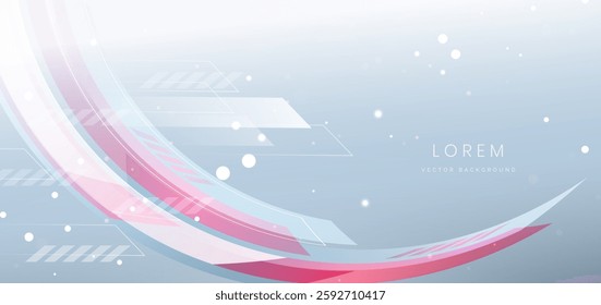 Modern technology geometric curved lines design on white background. Vector illustration