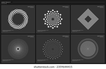 Modern technology geometric pixel abstract logo design set