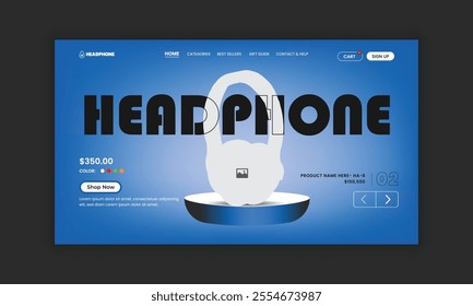 Modern Technology headphone Website Landing Page Design and New arrival Headphone Branding Redefining Website home page banner user interface   Design Template